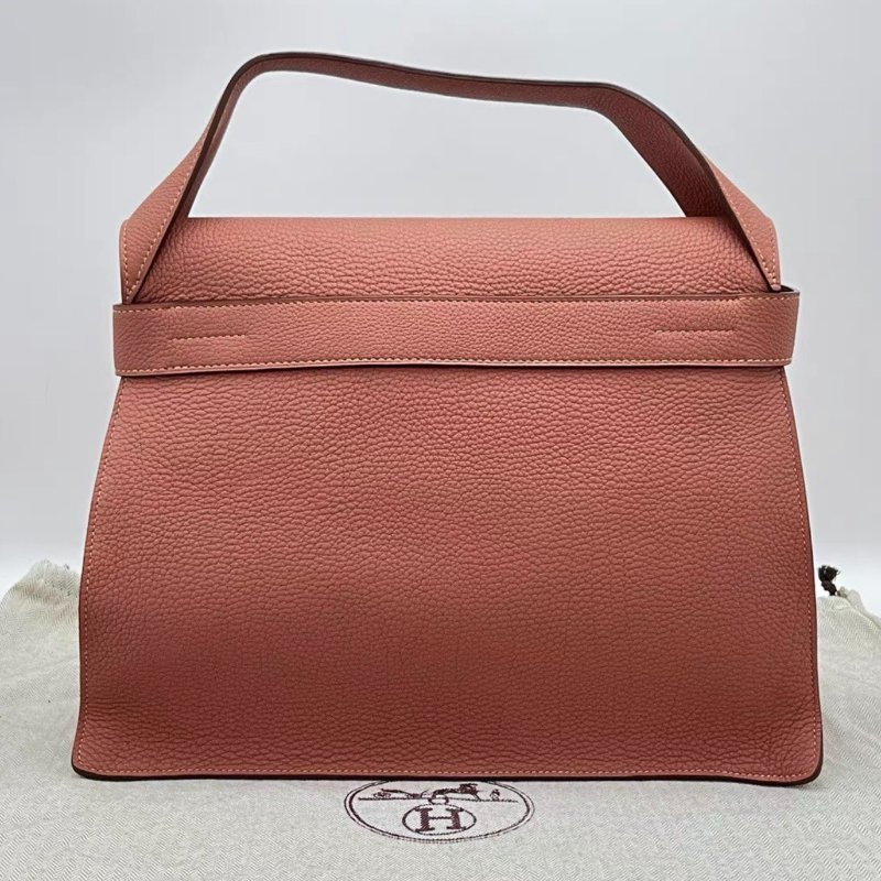 HERMES Etribelt玫瑰茶色銀扣手提公事包34.5*12*25 98新配件塵袋-5