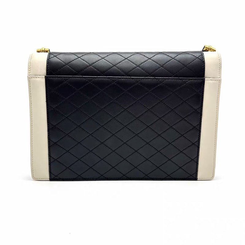 YSL 黑白金扣gaby肩背斜背信封包26*18*5 98新配件塵袋-5