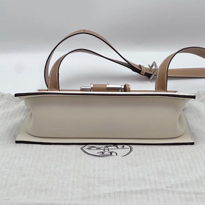 HERMES sacabar沙灘金拼奶昔白插銷包 24*22*7 98新配件塵袋-3