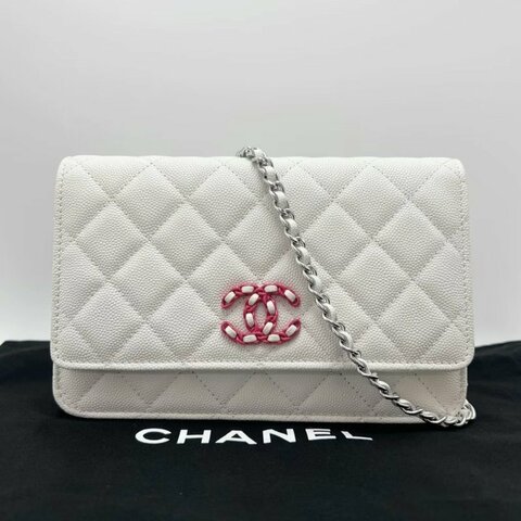 CHANEL 19woc白雪公主荔枝紋牛皮斜背包19*13*5 98新配件塵袋