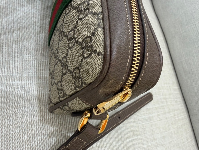 GUCCI 經典Ophidia GG印花帆布迷你郵差包 肩背包 斜背包 卡其棕-15