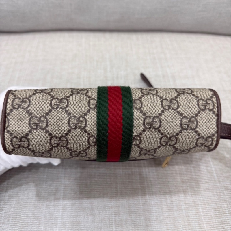 GUCCI 經典Ophidia GG印花帆布迷你郵差包 肩背包 斜背包 卡其棕-18