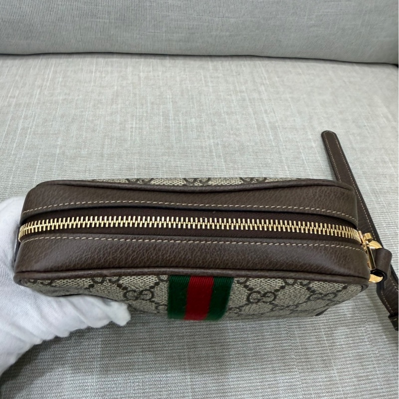 GUCCI 經典Ophidia GG印花帆布迷你郵差包 肩背包 斜背包 卡其棕-34