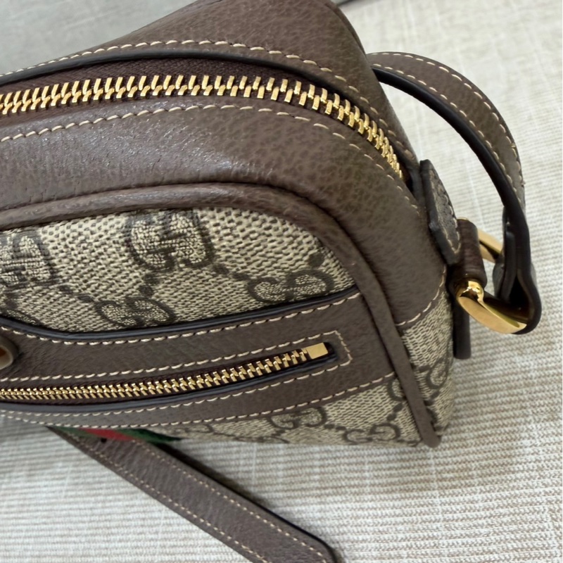 GUCCI 經典Ophidia GG印花帆布迷你郵差包 肩背包 斜背包 卡其棕-40