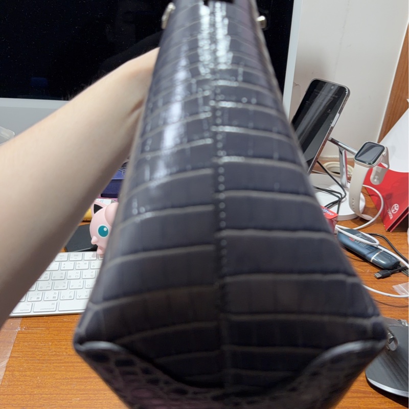 LONGINES 灰鱷魚托特包-1