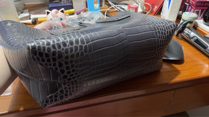 LONGINES 灰鱷魚托特包-3