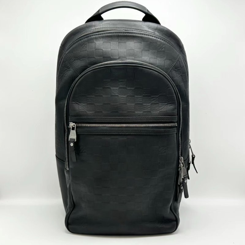 LV 黑色Michael格紋後背包28*45*18 98新-0