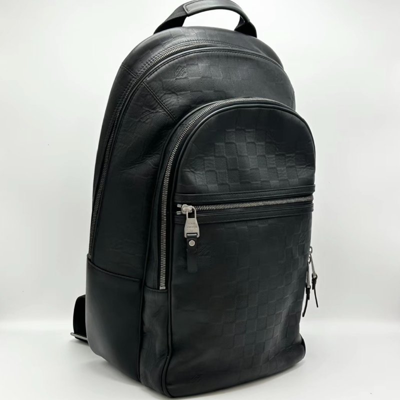 LV 黑色Michael格紋後背包28*45*18 98新-3