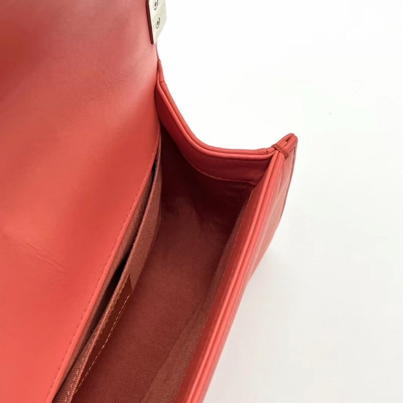 CHANEL 橘色Leboy小號毛呢編織肩背斜背包20*13*6.5 98新配件塵袋-4