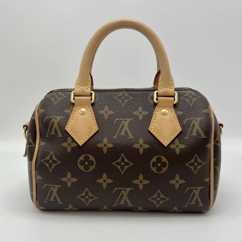 LV 老花speedy20手提肩背斜背包20.5*14*12 芯片款 99新配件塵袋鑰匙鎖-1