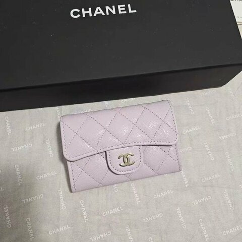 chanel 24s新款粉紫色卡包零錢包 logo內襯 全新 配件塵袋盒子
