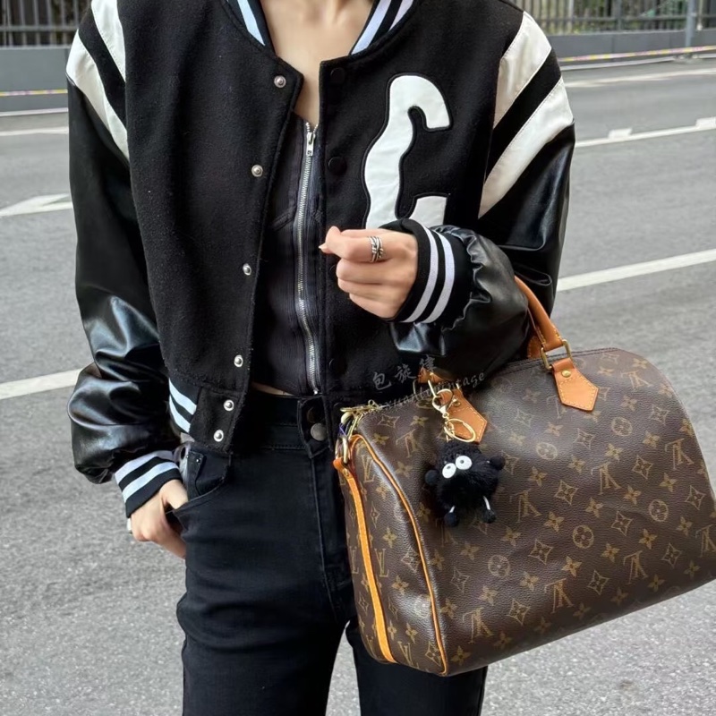 LV M41112 經典Monogram SPEEDY 30手提包 斜背包 波士頓包#背帶款#-4