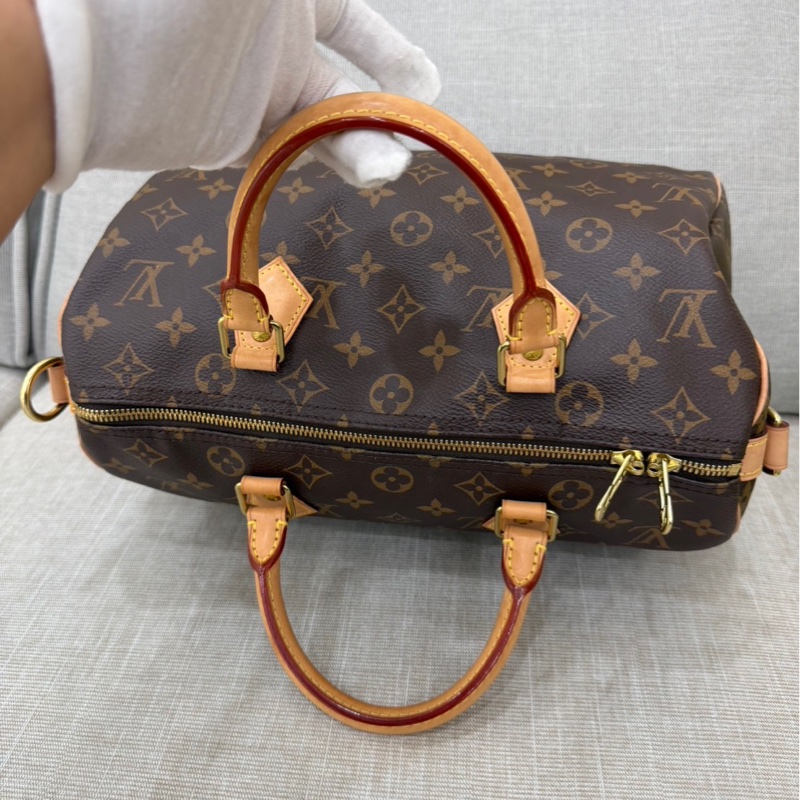 LV M41112 經典Monogram SPEEDY 30手提包 斜背包 波士頓包#背帶款#-54