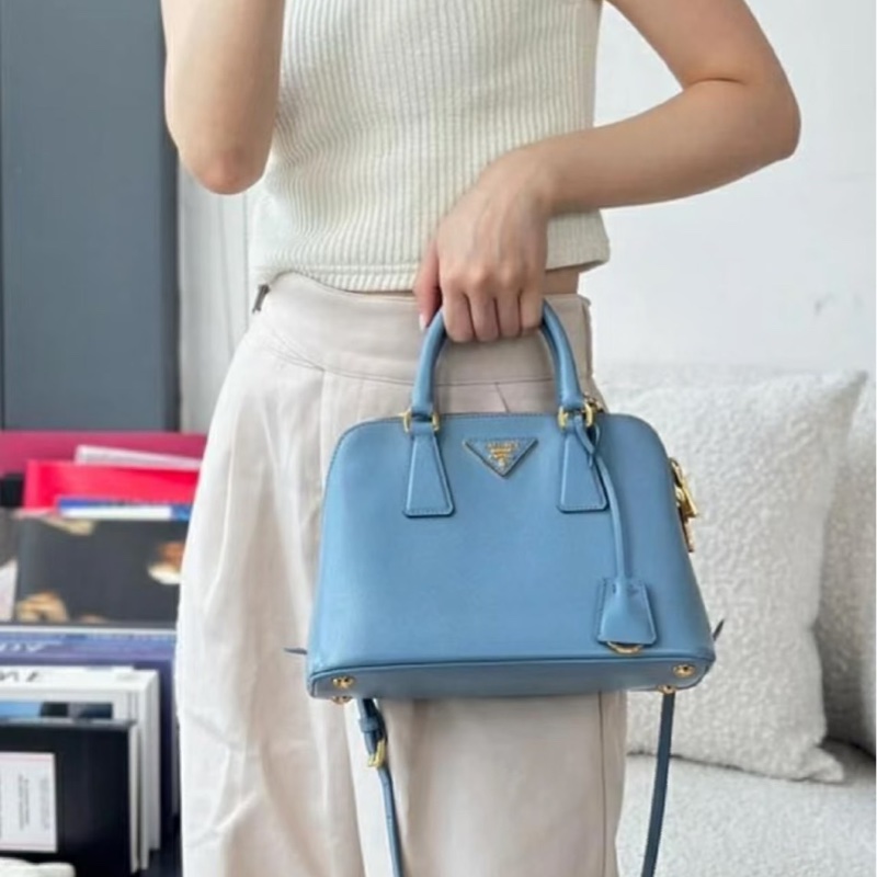 PRADA 貝殼包 手提包 斜背包淺藍色-1