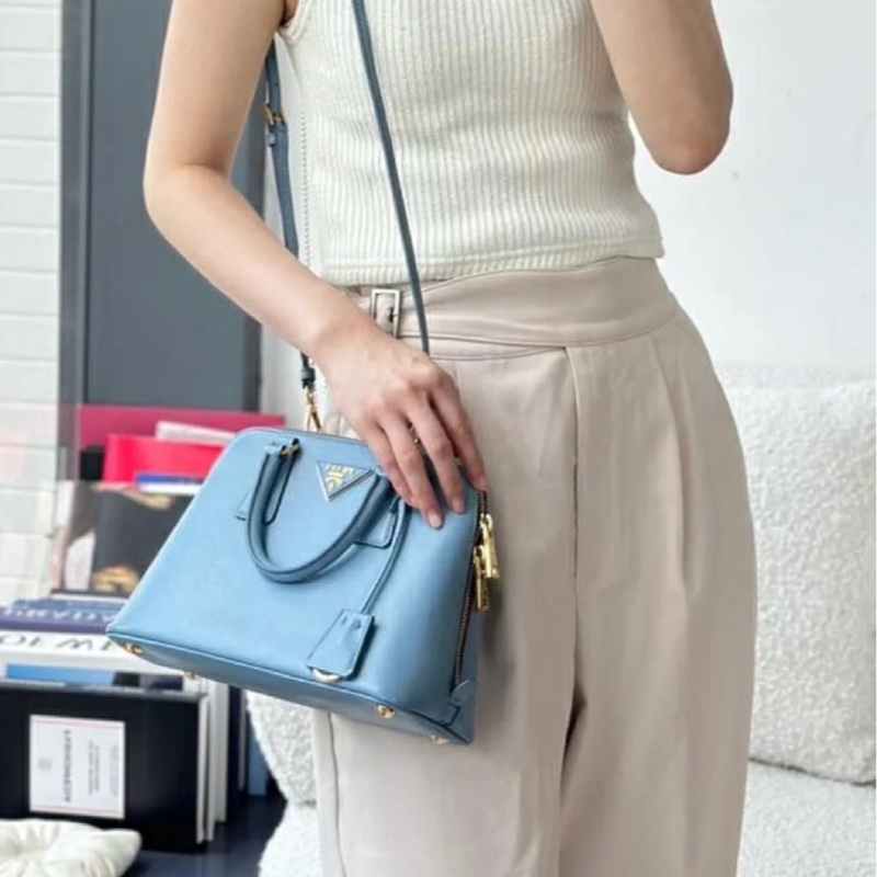 PRADA 貝殼包 手提包 斜背包淺藍色-2