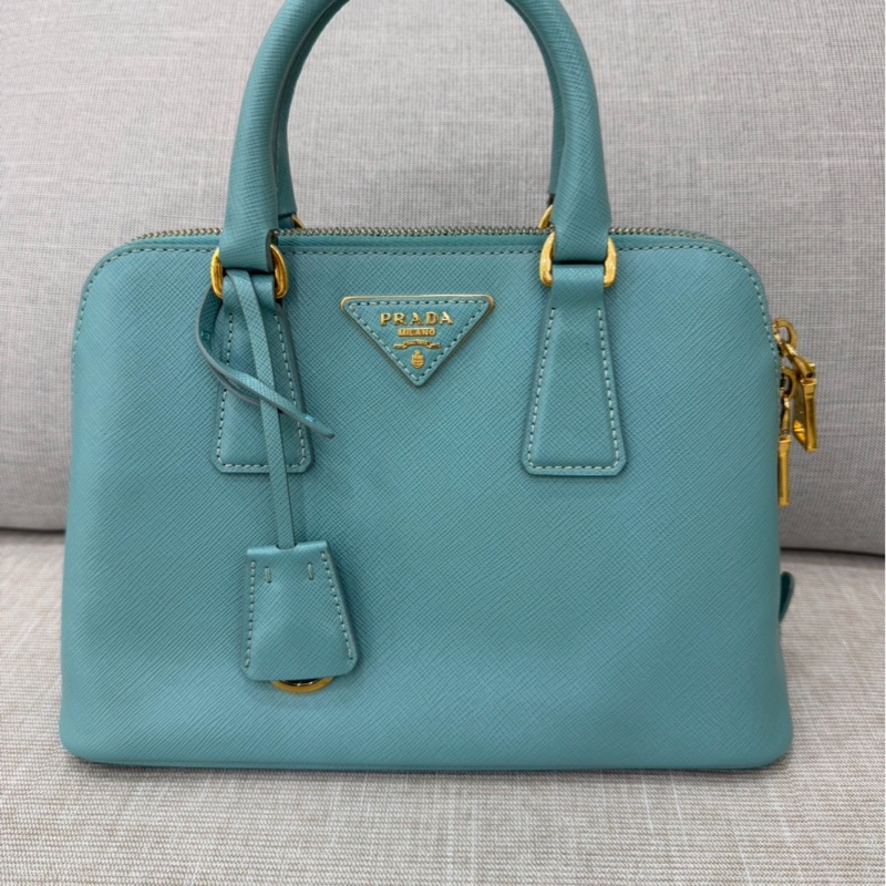 PRADA 貝殼包 手提包 斜背包淺藍色-5