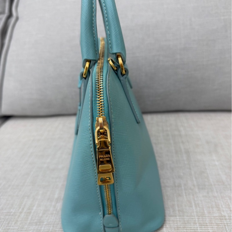 PRADA 貝殼包 手提包 斜背包淺藍色-7