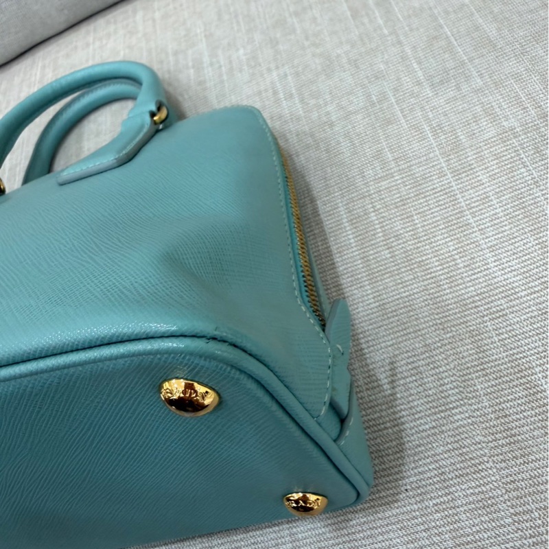 PRADA 貝殼包 手提包 斜背包淺藍色-11