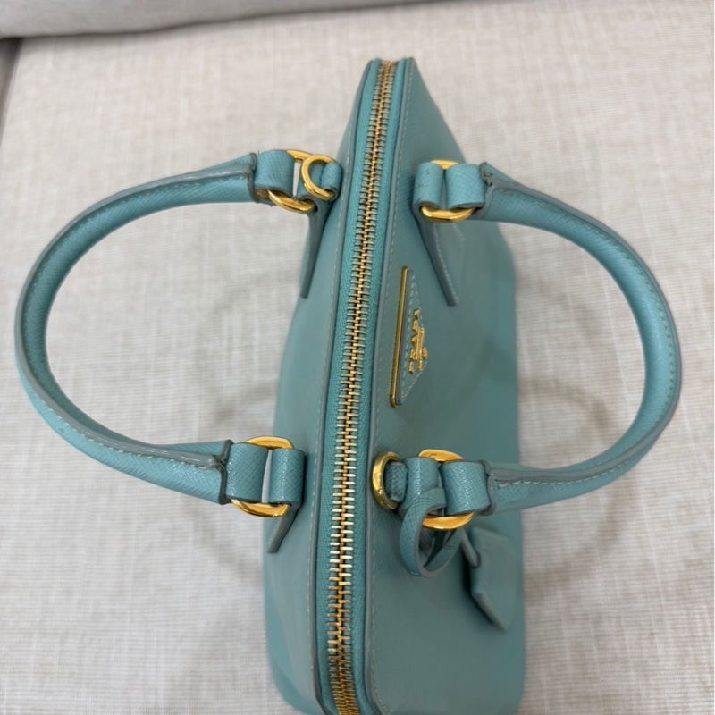 PRADA 貝殼包 手提包 斜背包淺藍色-19