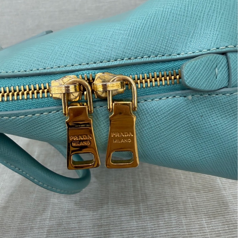 PRADA 貝殼包 手提包 斜背包淺藍色-23