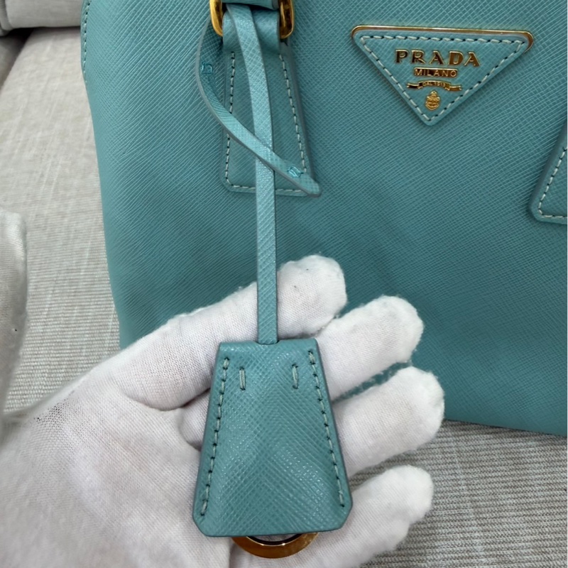 PRADA 貝殼包 手提包 斜背包淺藍色-25