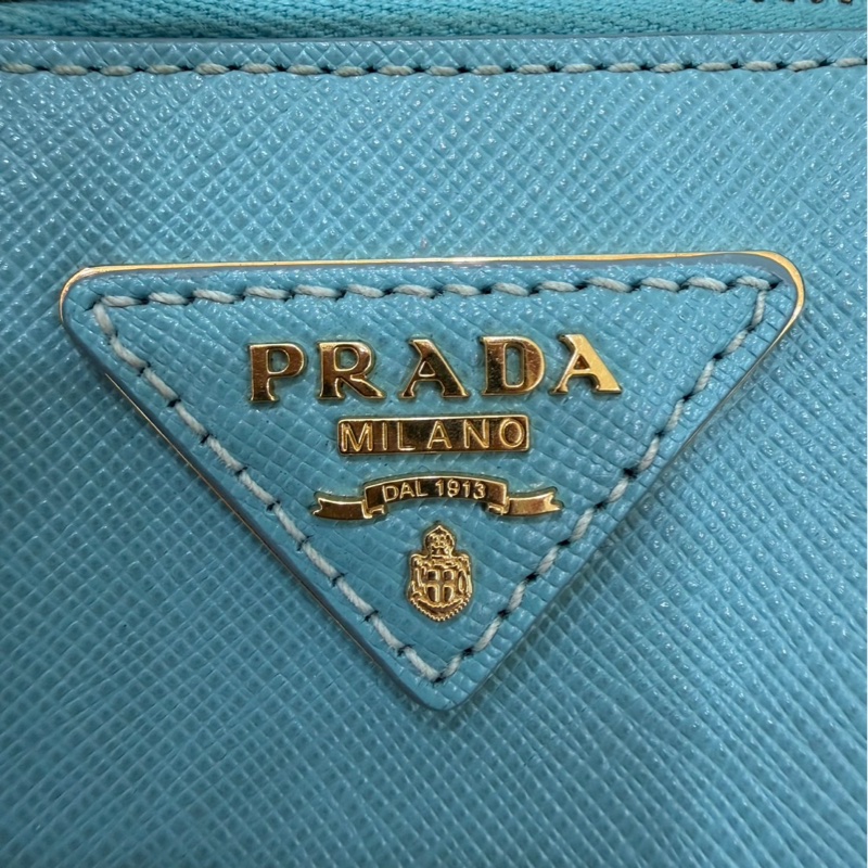 PRADA 貝殼包 手提包 斜背包淺藍色-27