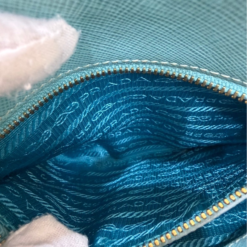 PRADA 貝殼包 手提包 斜背包淺藍色-32