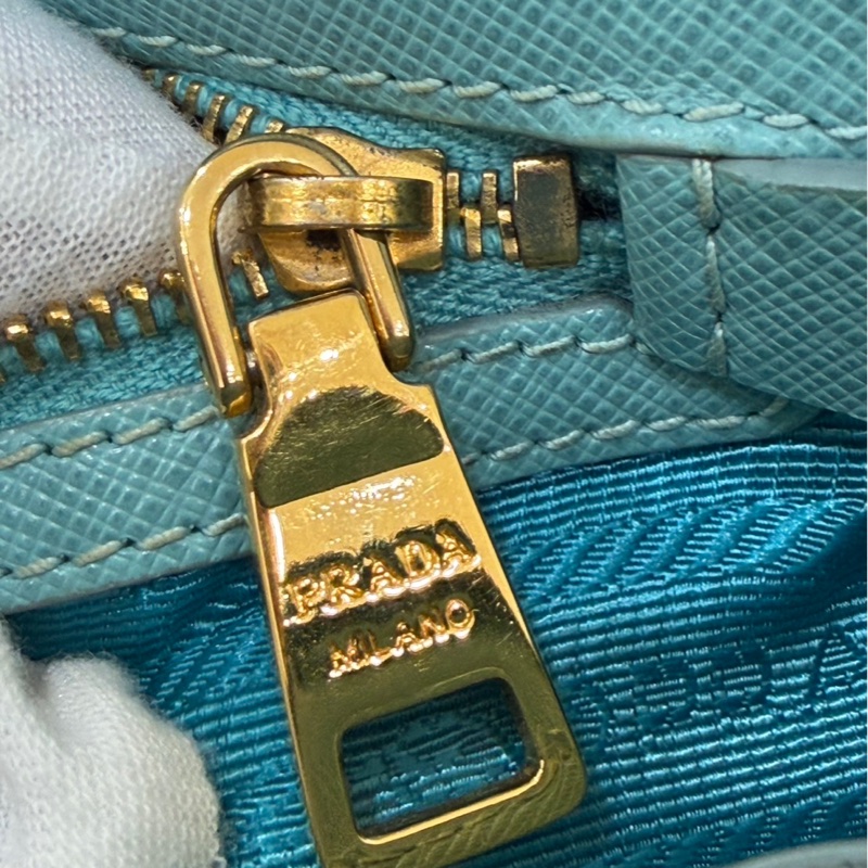 PRADA 貝殼包 手提包 斜背包淺藍色-37