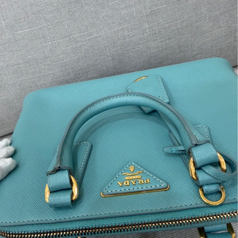 PRADA 貝殼包 手提包 斜背包淺藍色-42