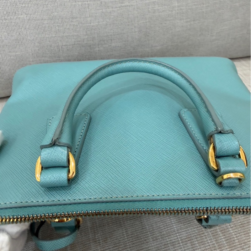 PRADA 貝殼包 手提包 斜背包淺藍色-43