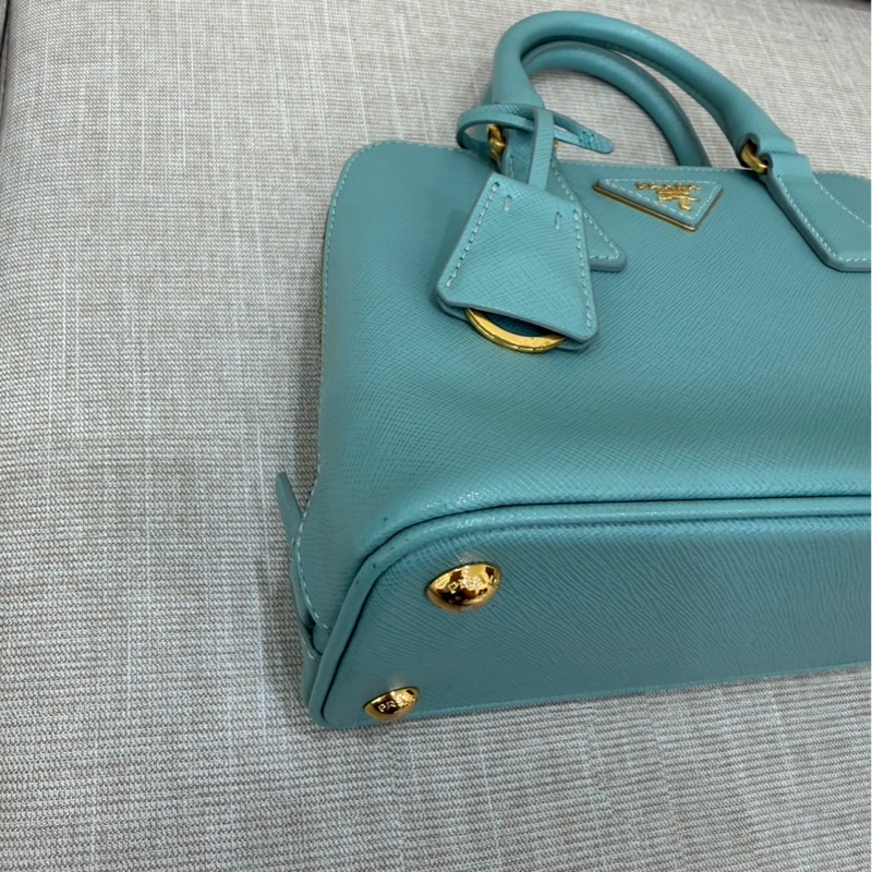 PRADA 貝殼包 手提包 斜背包淺藍色-52