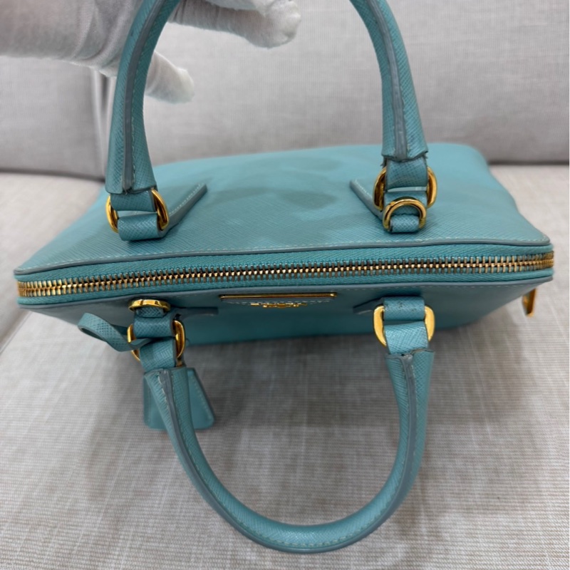 PRADA 貝殼包 手提包 斜背包淺藍色-60