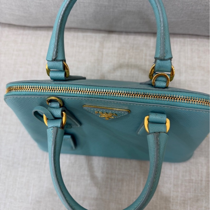 PRADA 貝殼包 手提包 斜背包淺藍色-61