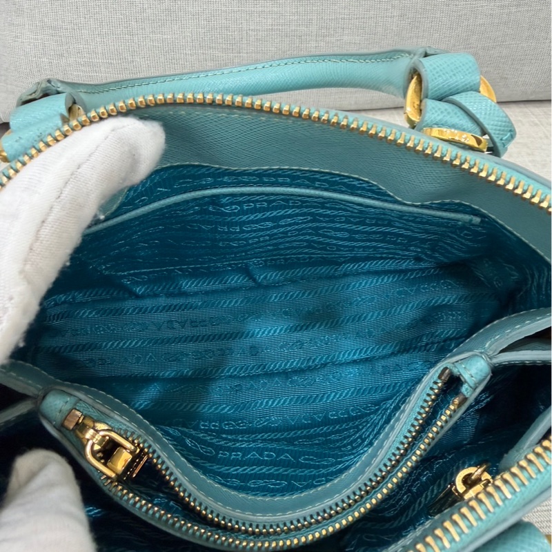 PRADA 貝殼包 手提包 斜背包淺藍色-76