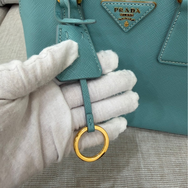 PRADA 貝殼包 手提包 斜背包淺藍色-78