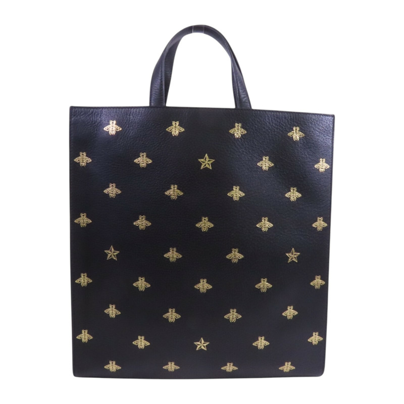 GUCCI 牛皮皮革Bee Star Hand Bag金扣手挽袋-0