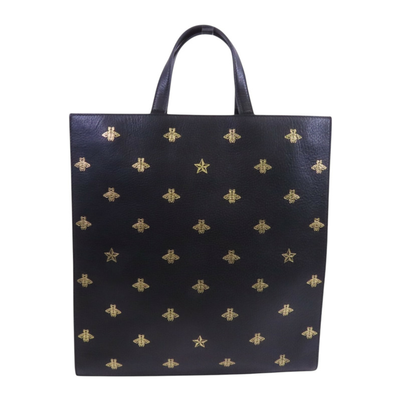 GUCCI 牛皮皮革Bee Star Hand Bag金扣手挽袋-1