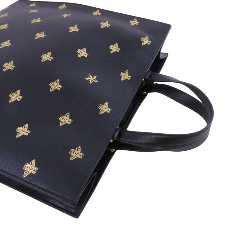 GUCCI 牛皮皮革Bee Star Hand Bag金扣手挽袋-7