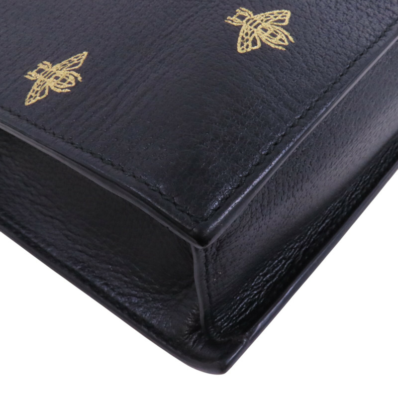 GUCCI 牛皮皮革Bee Star Hand Bag金扣手挽袋-11