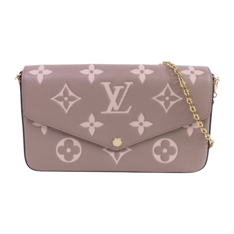 LOUIS VUITTON Monogram Empreinte Felicie Pochette金扣鏈帶肩背袋-0