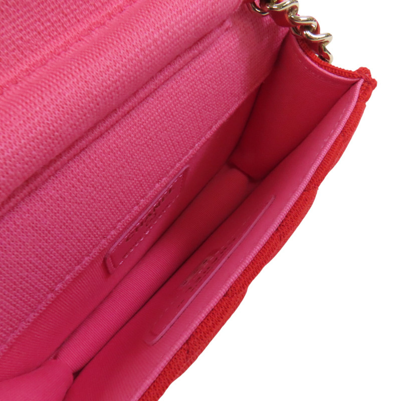 CHANEL 帆布Shoulder Bag金扣鏈帶肩背袋-4