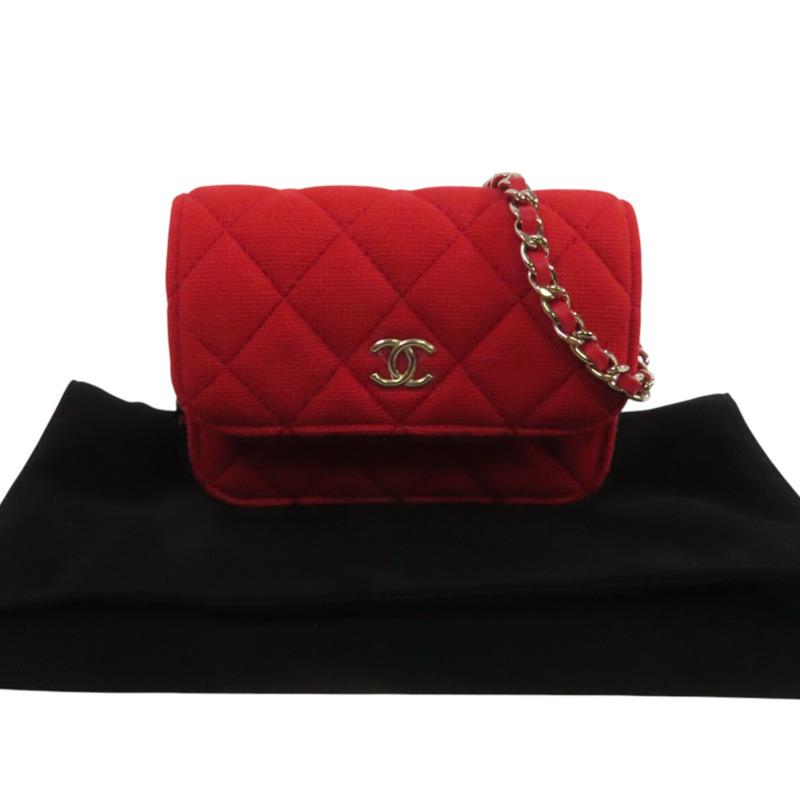 CHANEL 帆布Shoulder Bag金扣鏈帶肩背袋-9