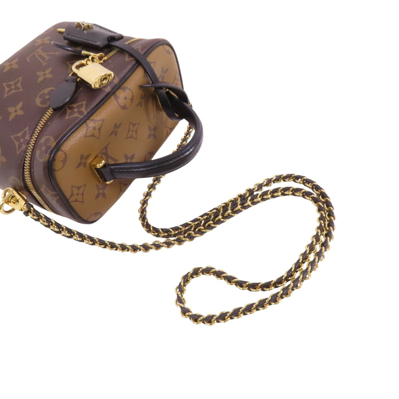 LOUIS VUITTON Monogram Reverse Vanity PM金扣手挽肩背兩用袋-7