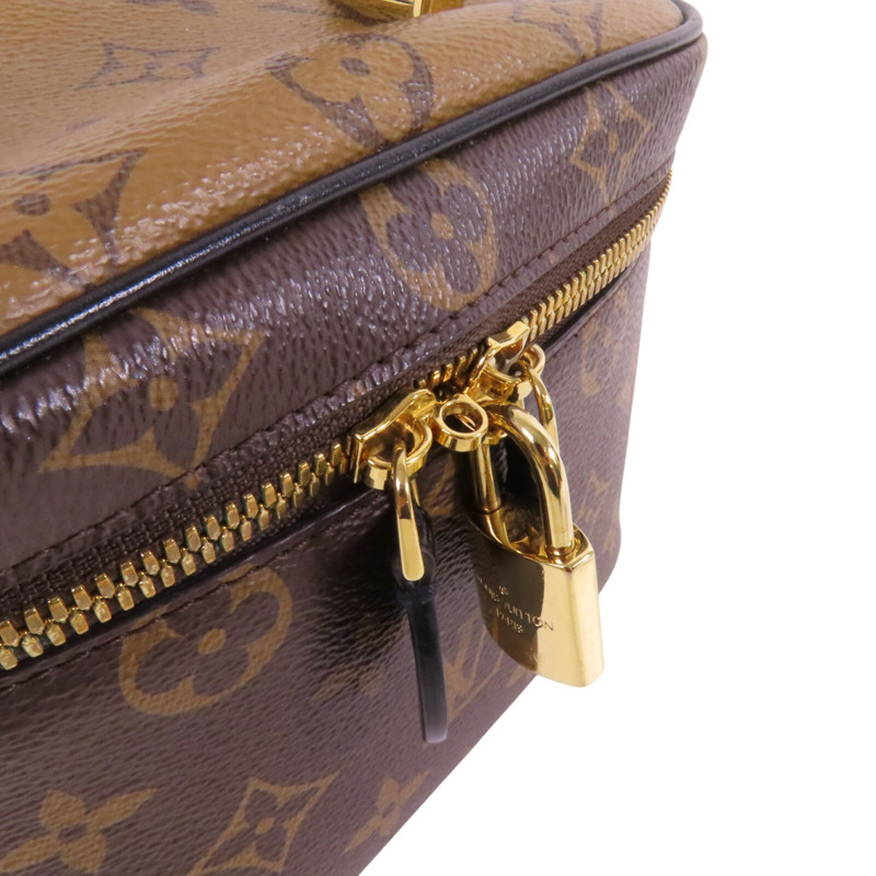 LOUIS VUITTON Monogram Reverse Vanity PM金扣手挽肩背兩用袋-8