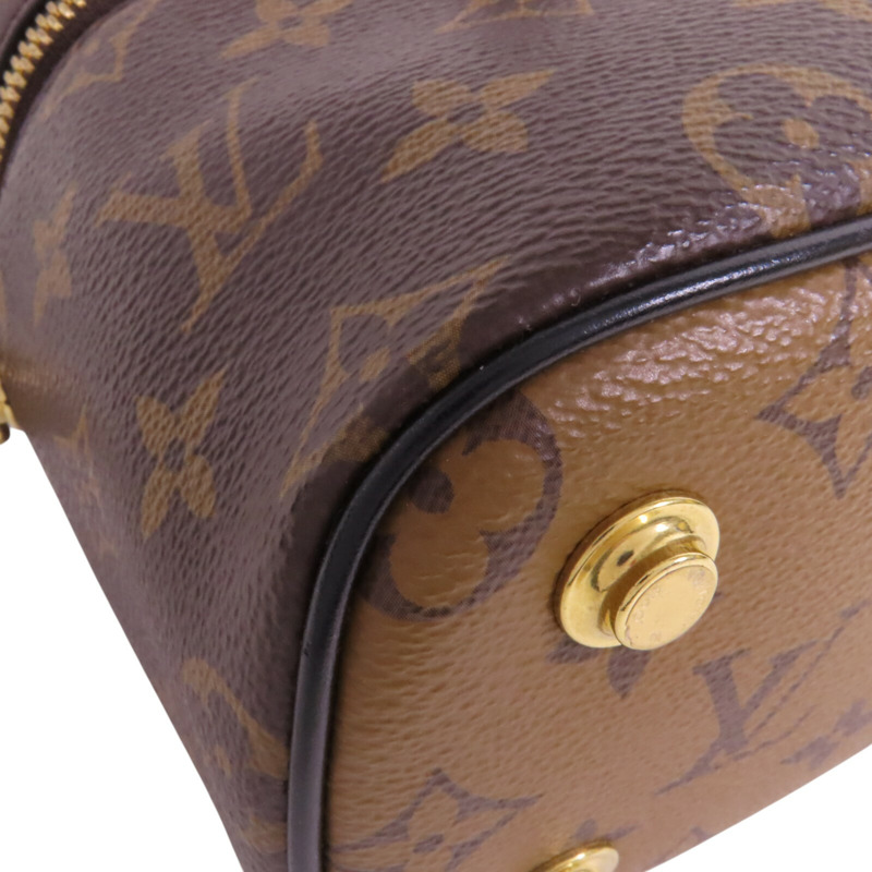 LOUIS VUITTON Monogram Reverse Vanity PM金扣手挽肩背兩用袋-10