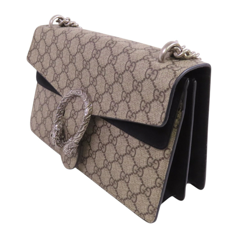 GUCCI 塗層帆布Dionysus銀扣鏈帶肩背袋-2