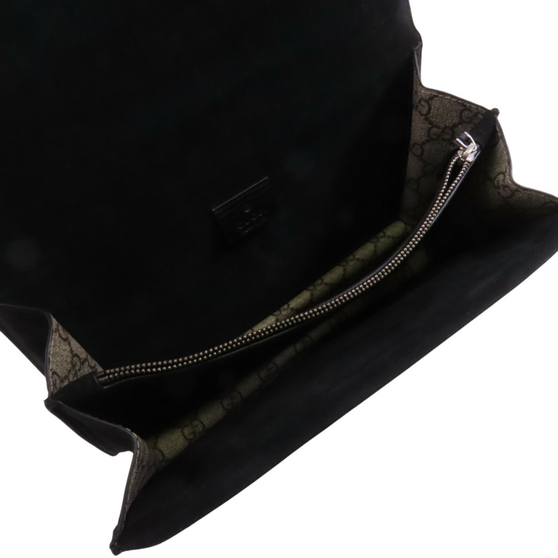 GUCCI 塗層帆布Dionysus銀扣鏈帶肩背袋-4