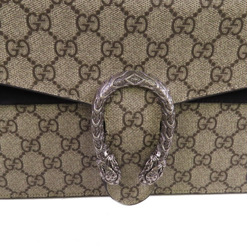 GUCCI 塗層帆布Dionysus銀扣鏈帶肩背袋-8