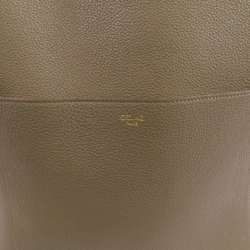 CELINE 牛皮皮革Sangle Bucket Bag金扣肩背袋-5