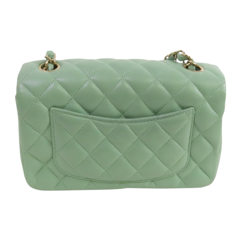 CHANEL 羊皮皮革Mini Classic 20金扣鏈帶肩背袋-1